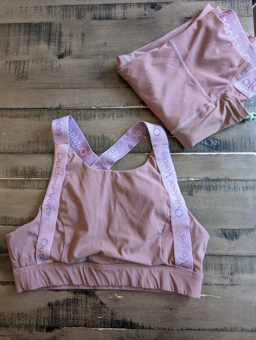 Outdoor Voices Mauve High-Neck Sports Bra - Picture 4 of 5